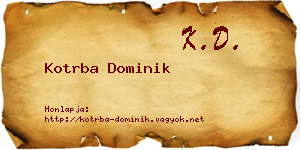 Kotrba Dominik névjegykártya